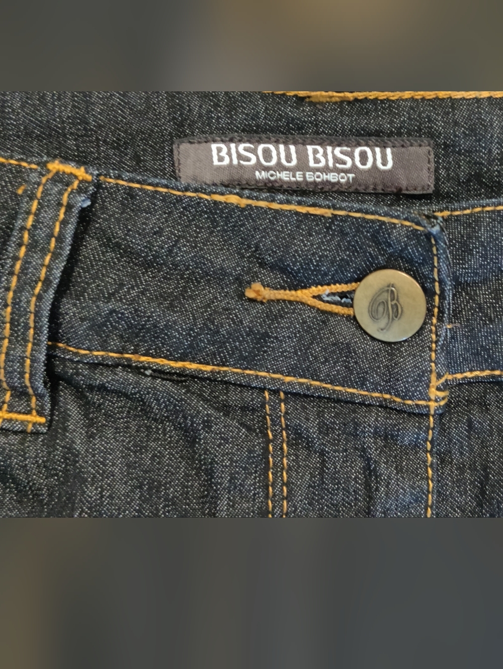 Bisou Bisou Dark Blue Denim Midi Skirt - Picture 2 of 6